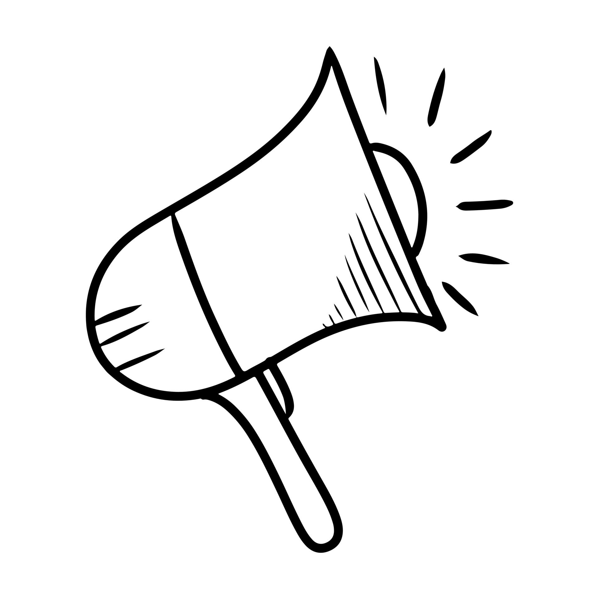 hand drawn vector doodle megaphone illustration isolated on white ...