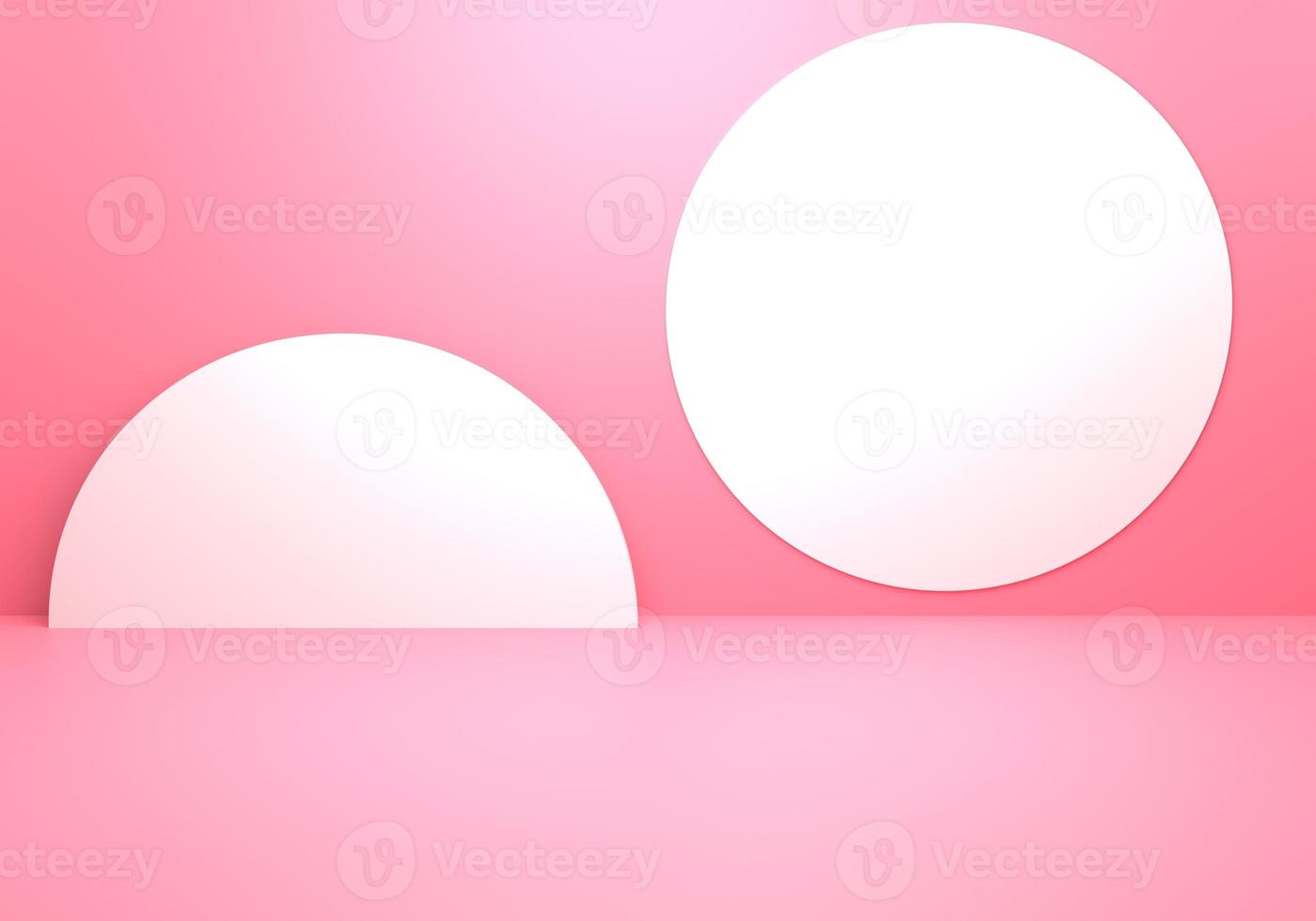 3d rendering of empty pink abstract minimal concept geometric background. Scene for advertising, cosmetic ads, showcase, presentation, website, banner, cream, fashion. Illustration. Product display photo