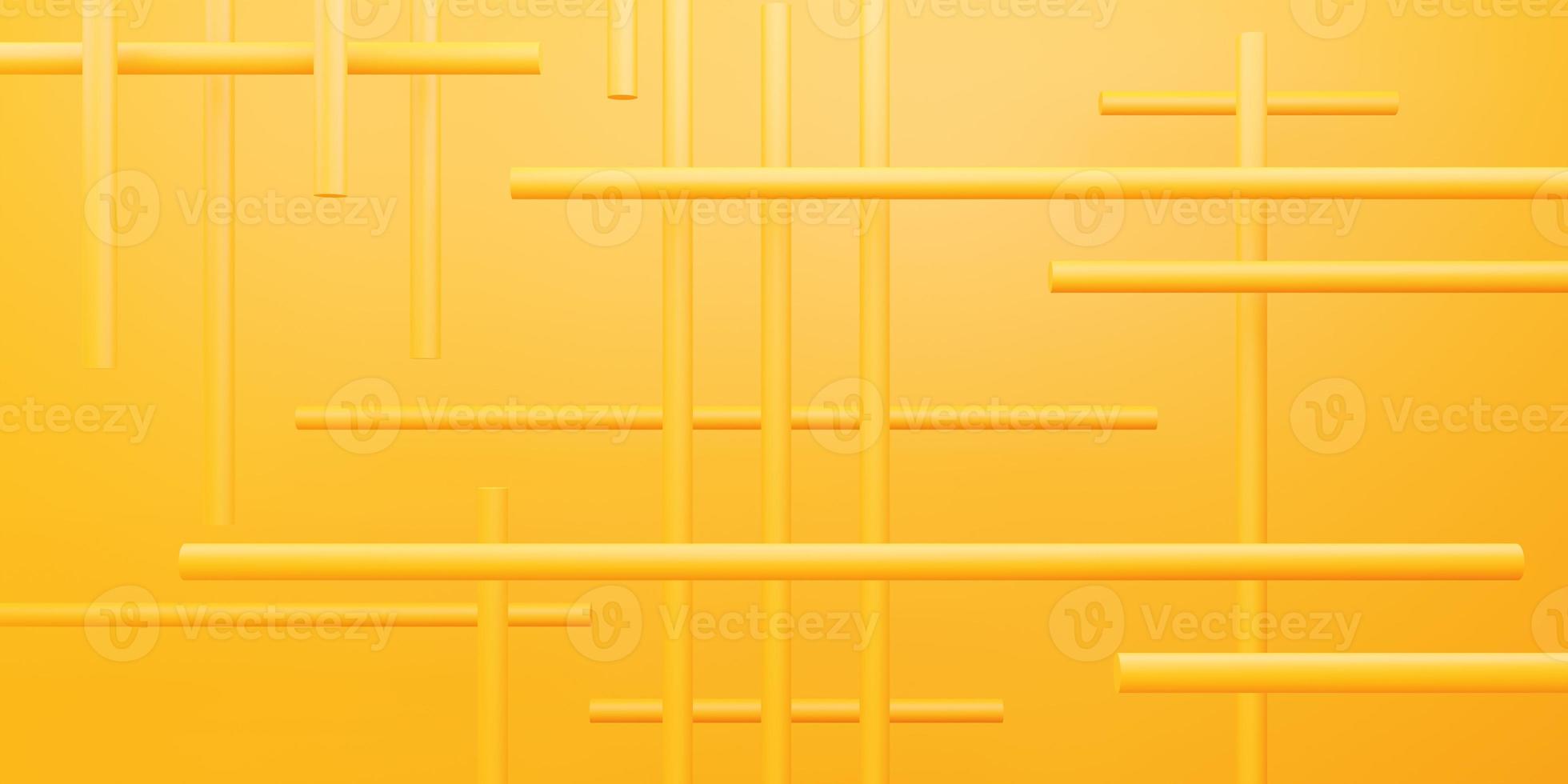 3d rendering of yellow orange geometric abstract minimal background. Scene for advertising design, cosmetic ads, show, technology, food, banner, fashion, kid, summer. Illustration. Product display photo