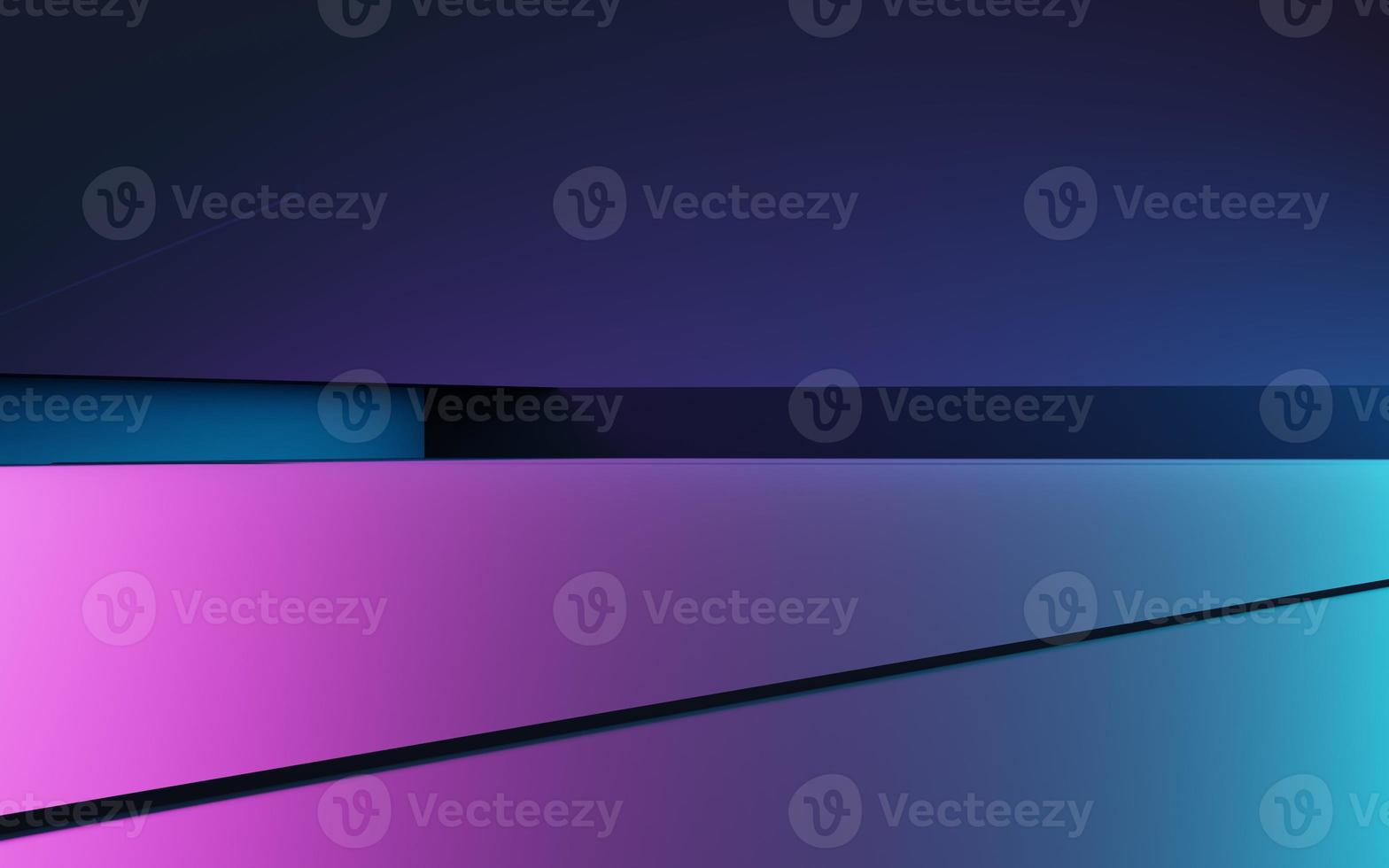 3d rendering of purple and blue abstract geometric background. Cyberpunk concept. Scene for advertising, technology, showcase, banner, cosmetic, fashion, business. Sci-Fi Illustration. Product display photo