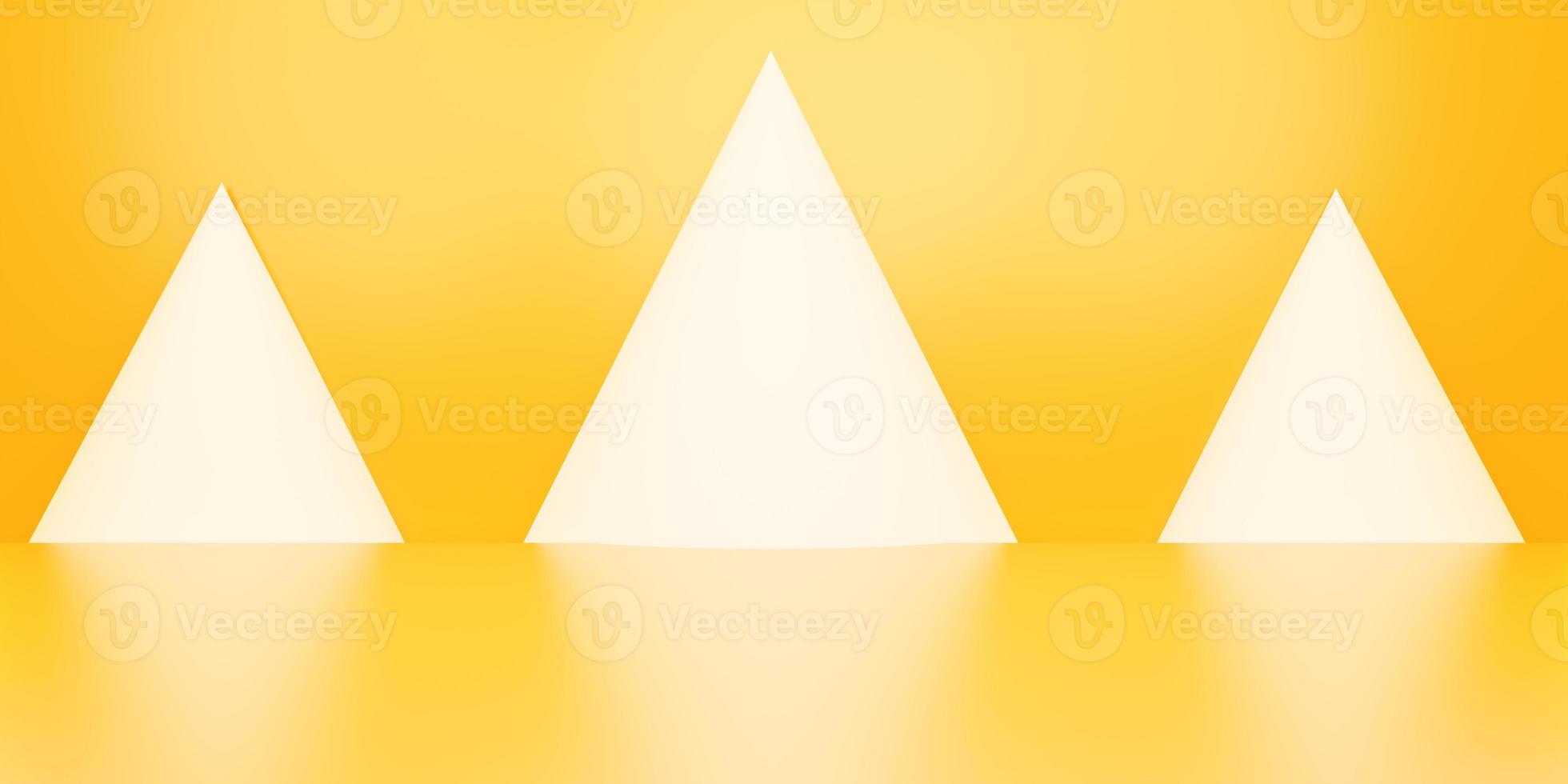 Representación 3d de fondo de concepto mínimo geométrico abstracto naranja vacío. escena para publicidad, cosmética, sala de exposición, pancarta, verano, moda, tecnología, negocios. ilustración. pantalla del producto foto