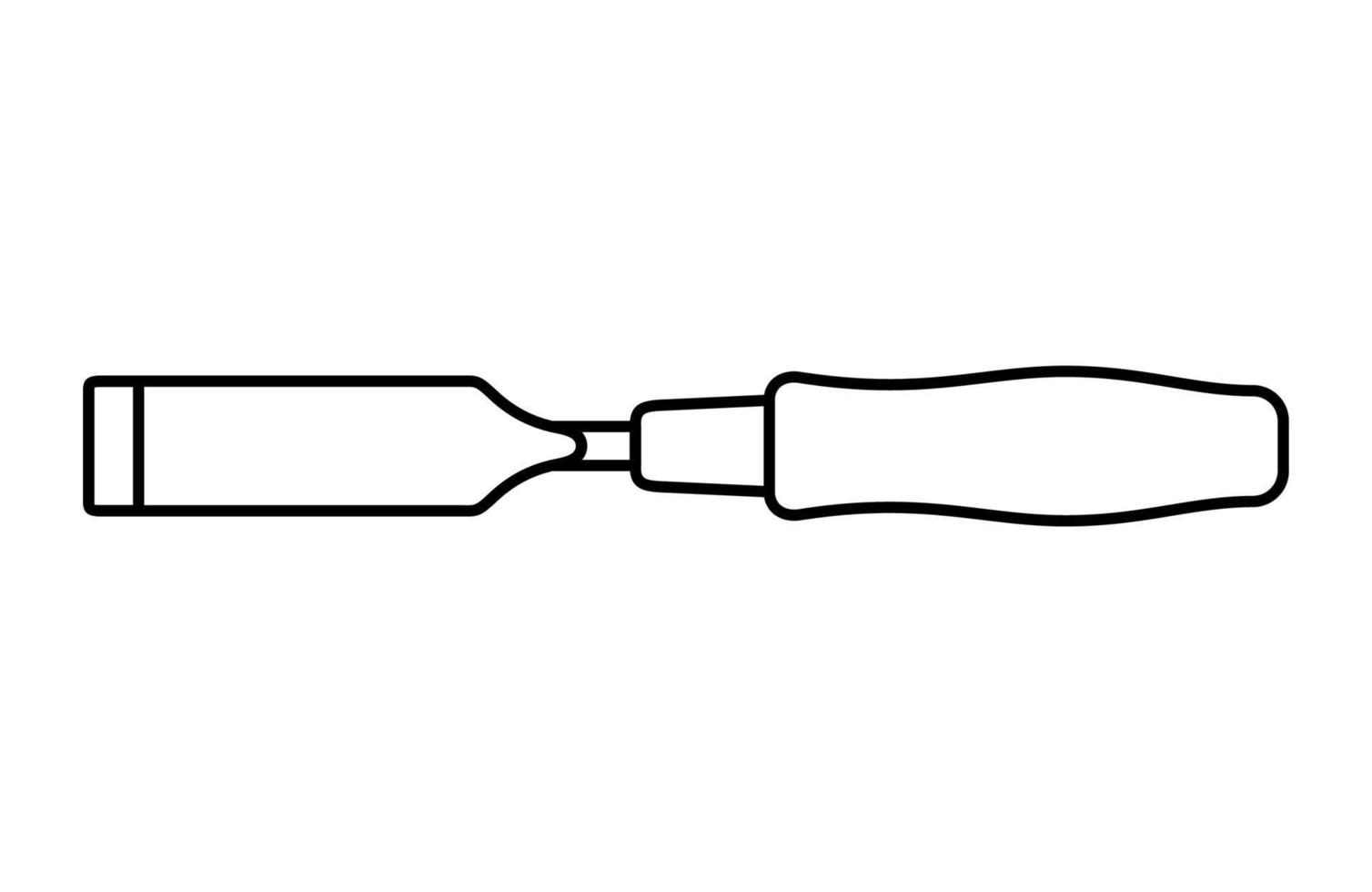 Chisel icon in line art style isolated on white background. Carpenter tool. Vector illustration.