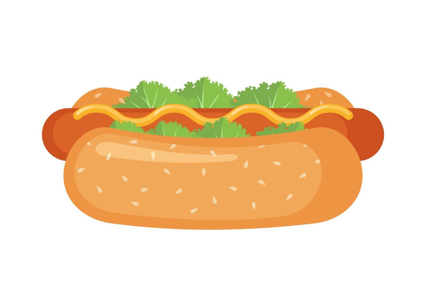 icono de perrito caliente en estilo plano aislado sobre fondo blanco. símbolo de comida rápida. ilustración vectorial vector