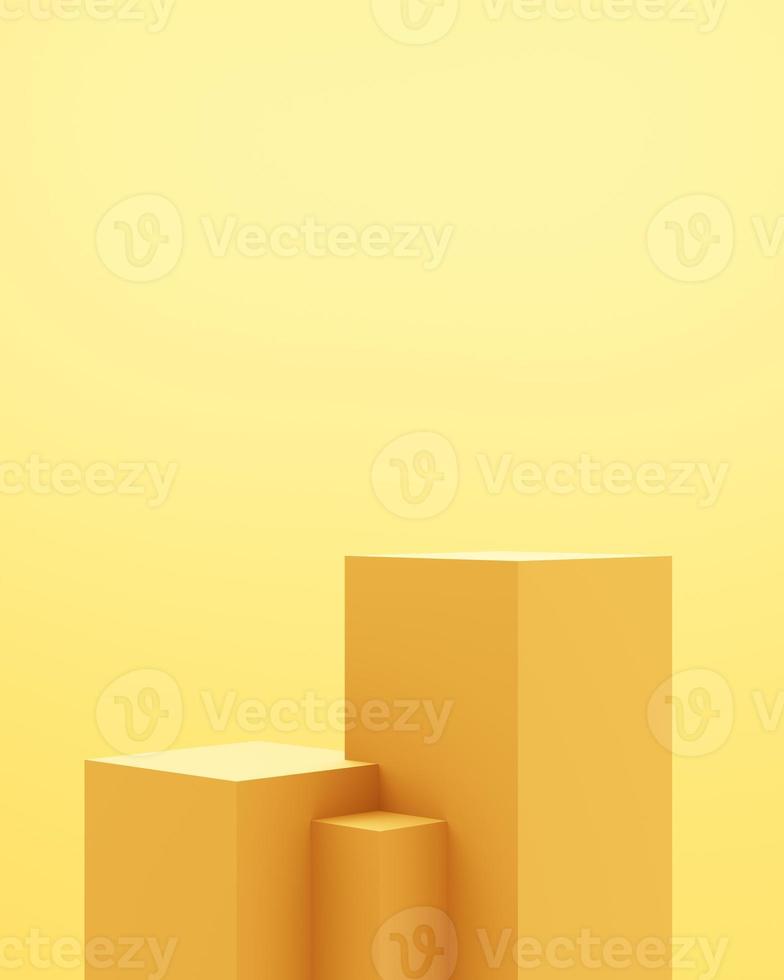 3d rendering of empty gold podium abstract minimal background. Scene for advertising design, cosmetic ads, show, technology, banner, cream, fashion, luxury. Illustration. Product display. copy space photo