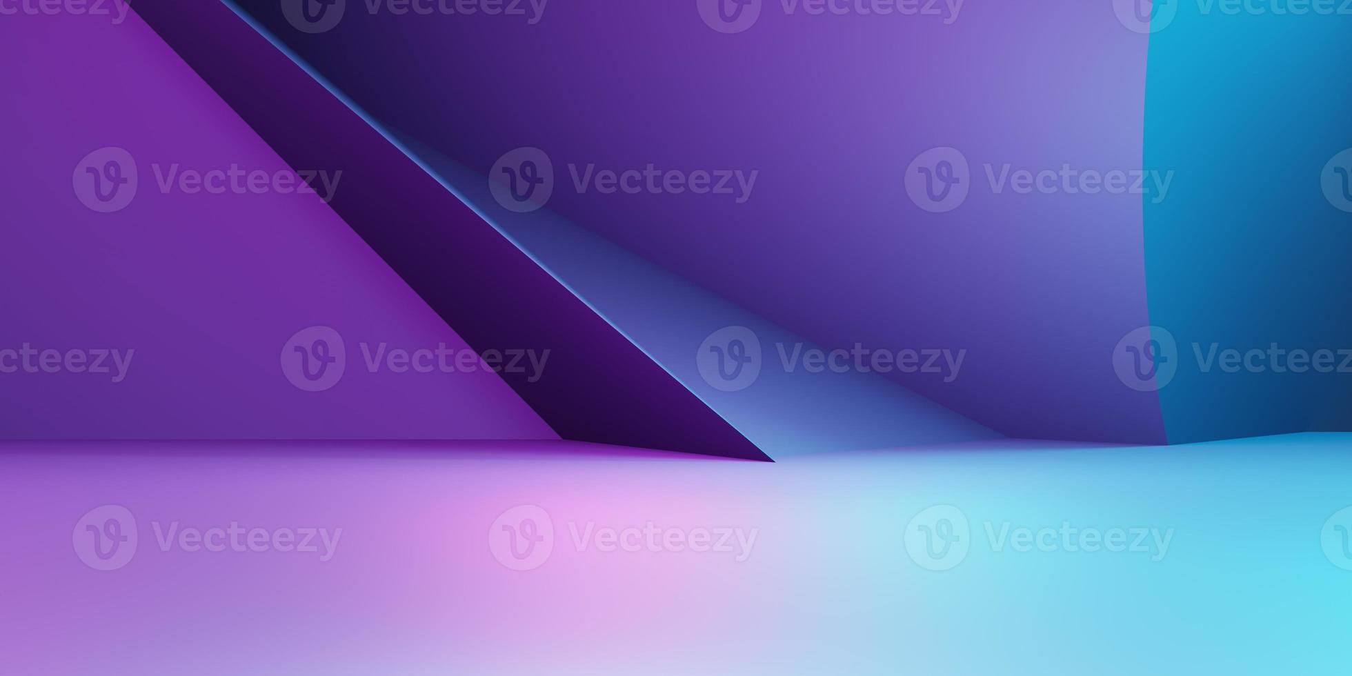 3d rendering of purple and blue abstract geometric background. Cyberpunk concept. Scene for advertising, technology, showcase, banner, cosmetic, fashion, business. Sci-Fi Illustration. Product display photo