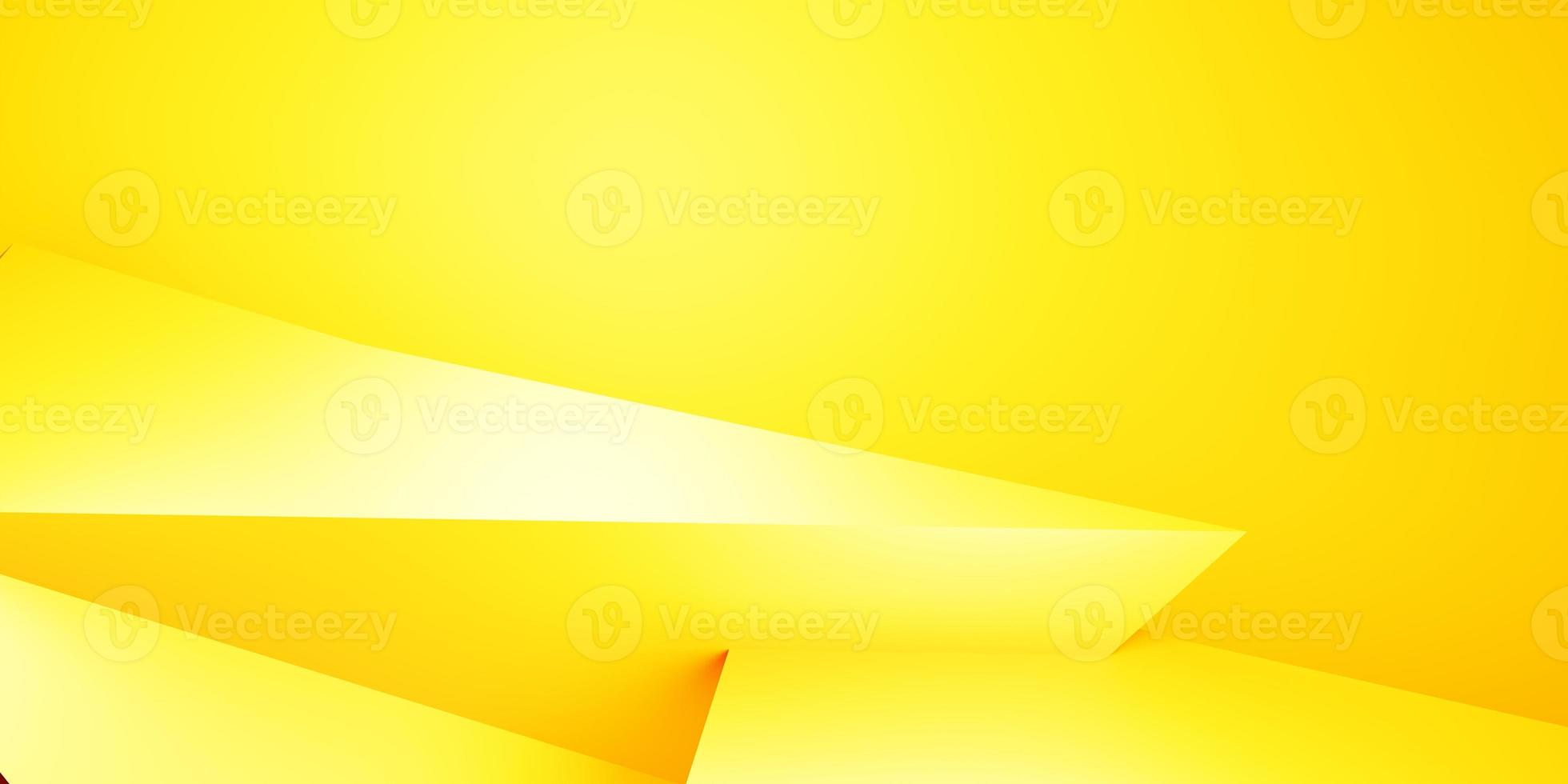 3d rendering of yellow orange abstract geometric background. Flash sale banner. advertising, design, showcase, technology, cosmetic ads, fashion, market, business, food. Illustration. Product display photo