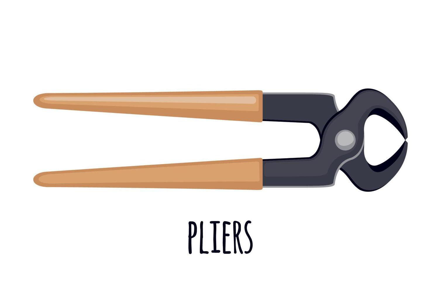 Cutting pliers icon in flat style isolated on white background. Carpenter tool. Vector illustration.