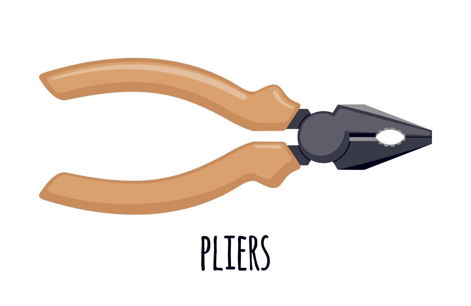Cutting pliers icon in flat style isolated on white background. Carpenter tool. Vector illustration.