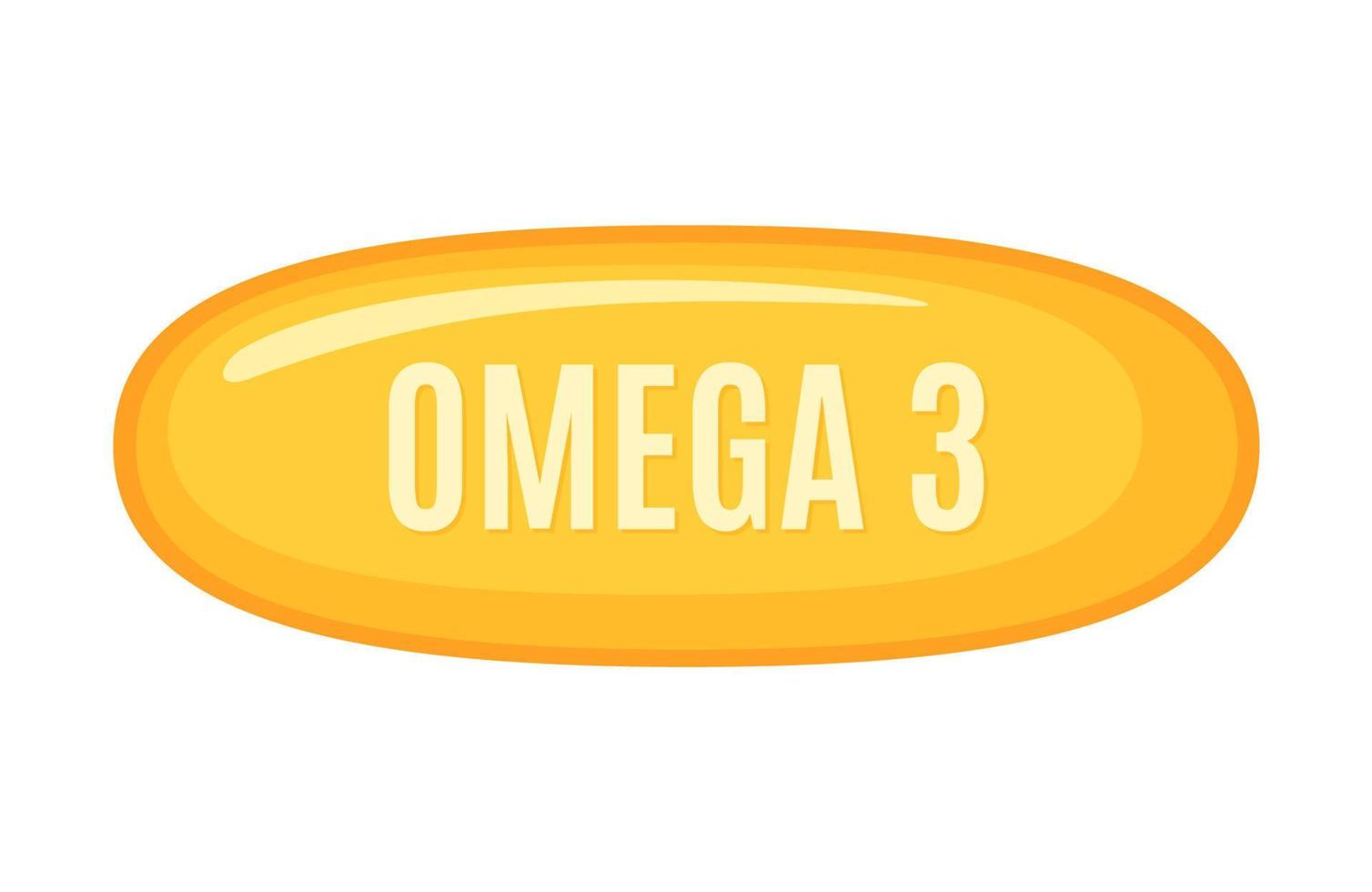 icono de cápsula omega 3 en estilo plano aislado sobre fondo blanco. ilustración vectorial vector