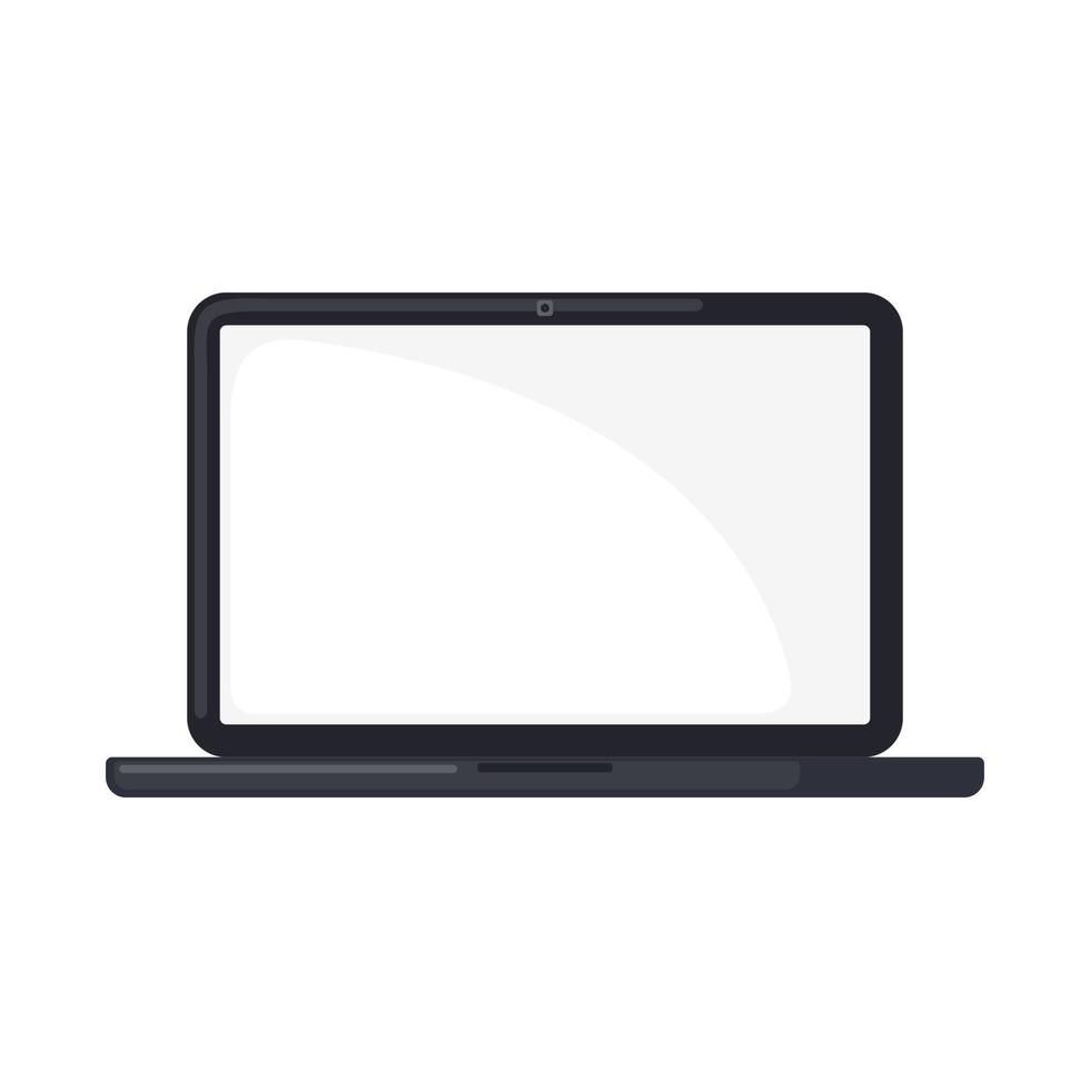 Laptop computer icon in flat style isolated on white background. Vector illustration.