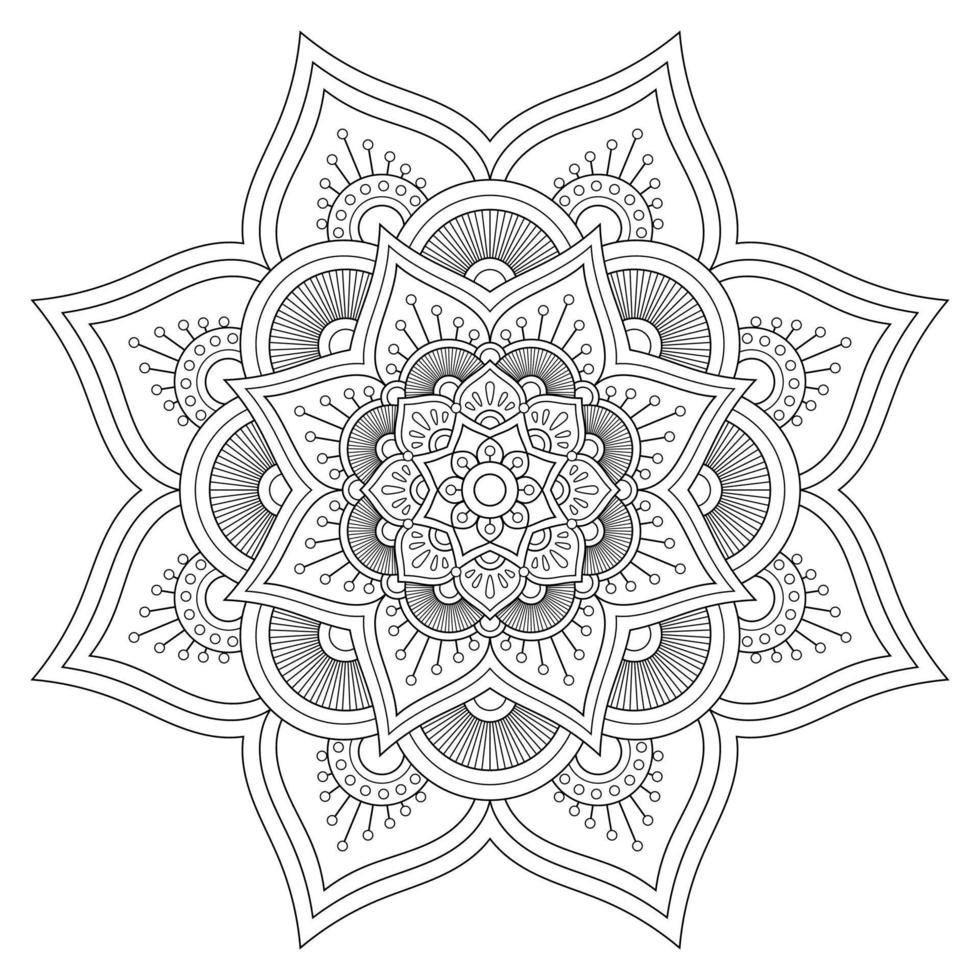 hermoso fondo de mandala con patrón arabesco estilo árabe islámico oriental. estilo oriental aislado. página del libro para colorear. vector