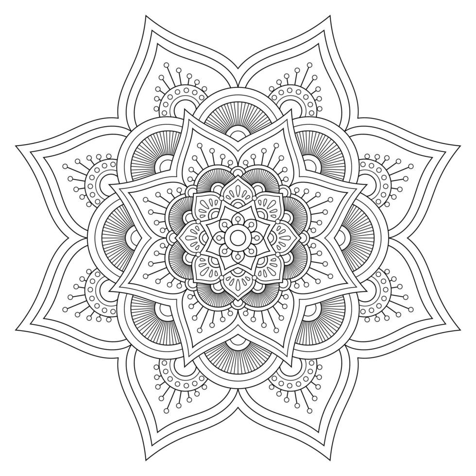 hermoso fondo de mandala con patrón arabesco estilo árabe islámico oriental. estilo oriental aislado. página del libro para colorear. vector