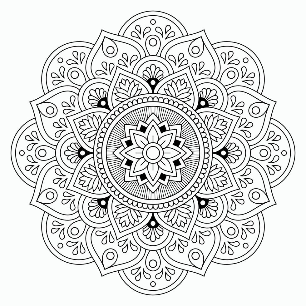 hermoso fondo de mandala con patrón arabesco estilo árabe islámico oriental. estilo oriental aislado. página del libro para colorear. vector