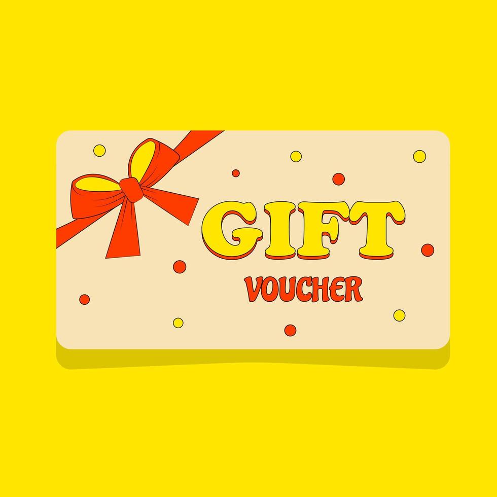 Gift Voucher in Retro Groove Style Bright Summer Design vector