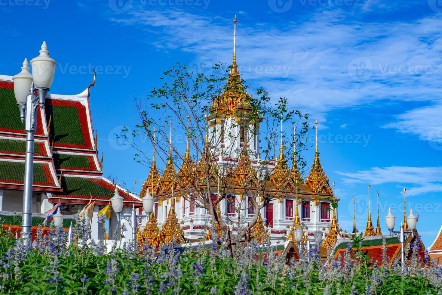 Wat Ratchanaddaram Worawihan It is a unique temple in Thai architecture. It is a beautiful and famous tourist destination located in Bangkok, Thailand. photo