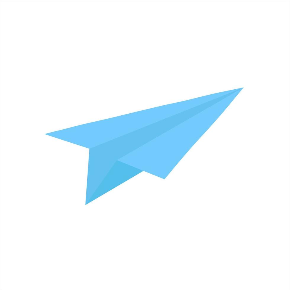 un icono de avión de papel dibujado a mano en estilo plano. icono de vector de avión de papel para diseño web aislado sobre fondo blanco.