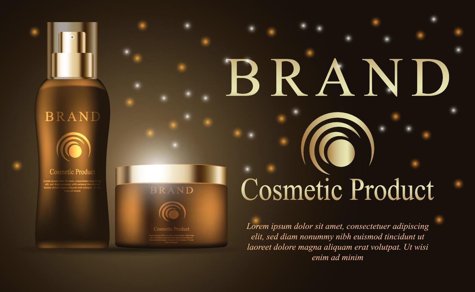 Luxury cosmetics product with luxury background vector, illustrations, cosmetic product package vector