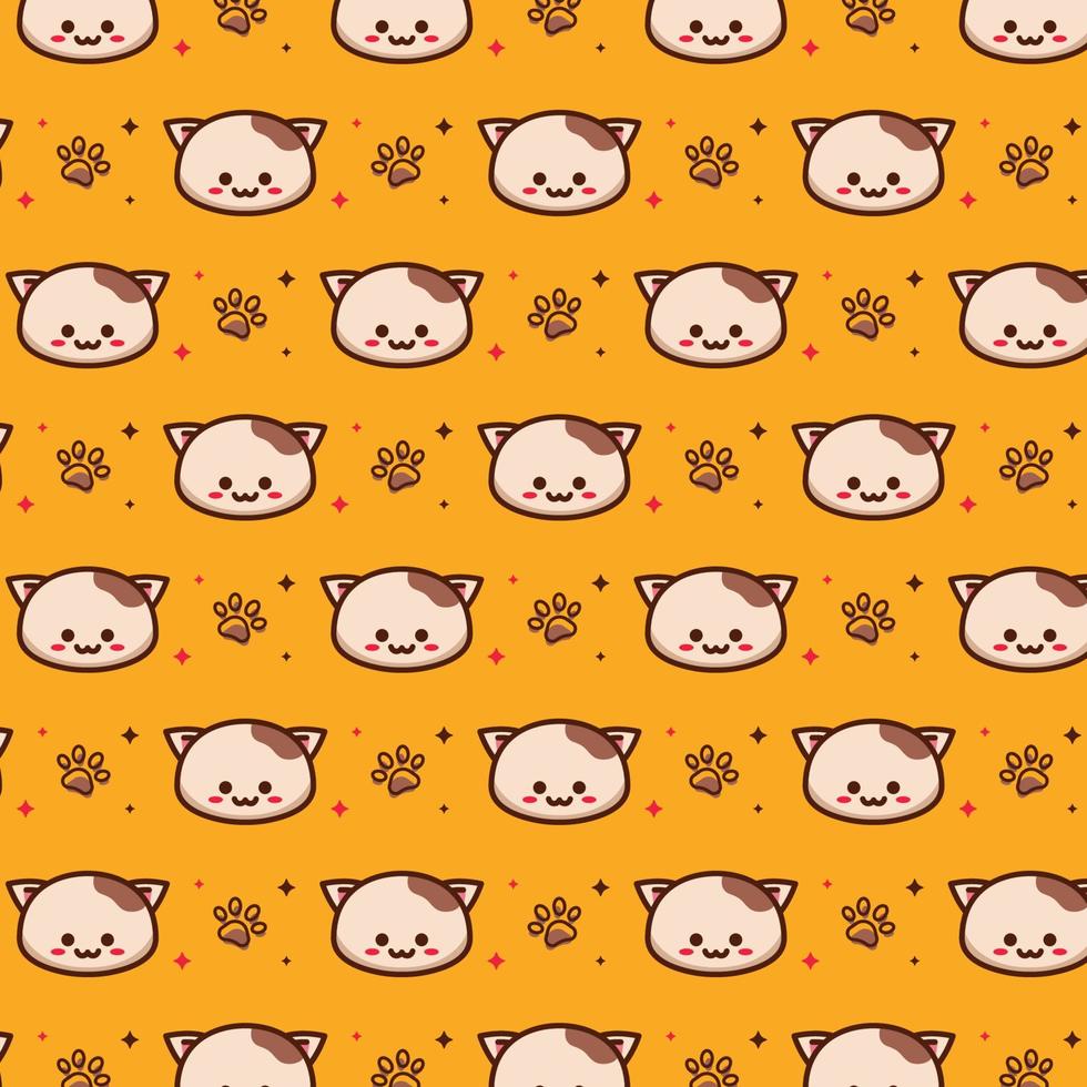 seamless animal cat cute pattern vector