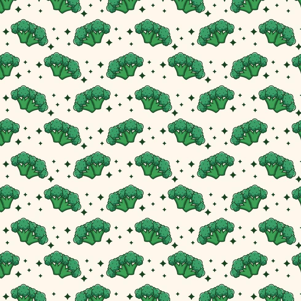 simple seamless broccoli vegetable pattern vector