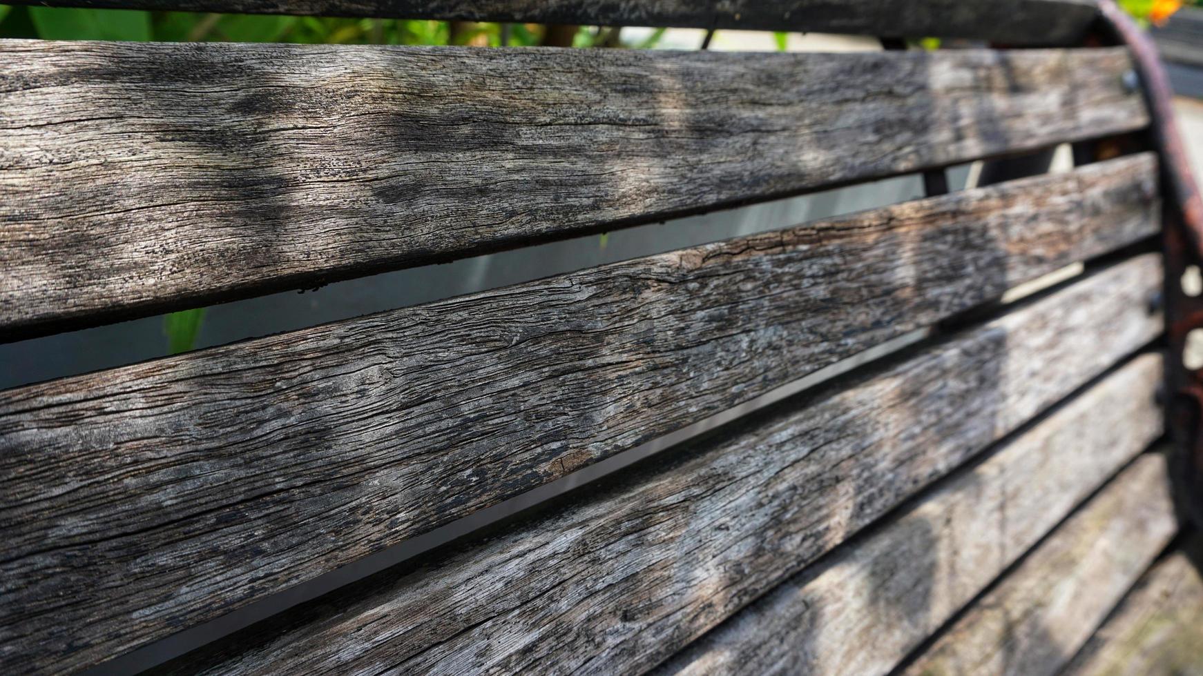 Texture of an old chair in the garden photo