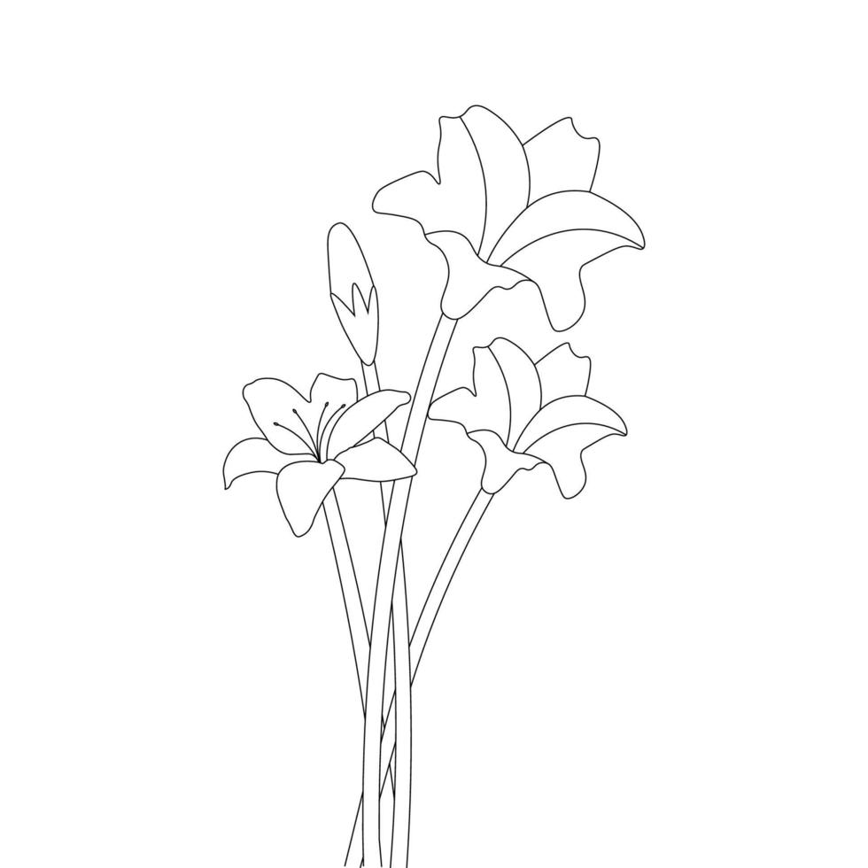 element of coloring page flower design for decorative blooming petal illustration vector