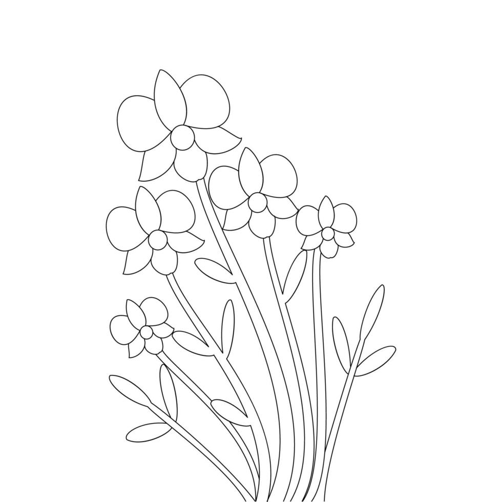 scrapbook line art design for kid coloring page on black and white background vector