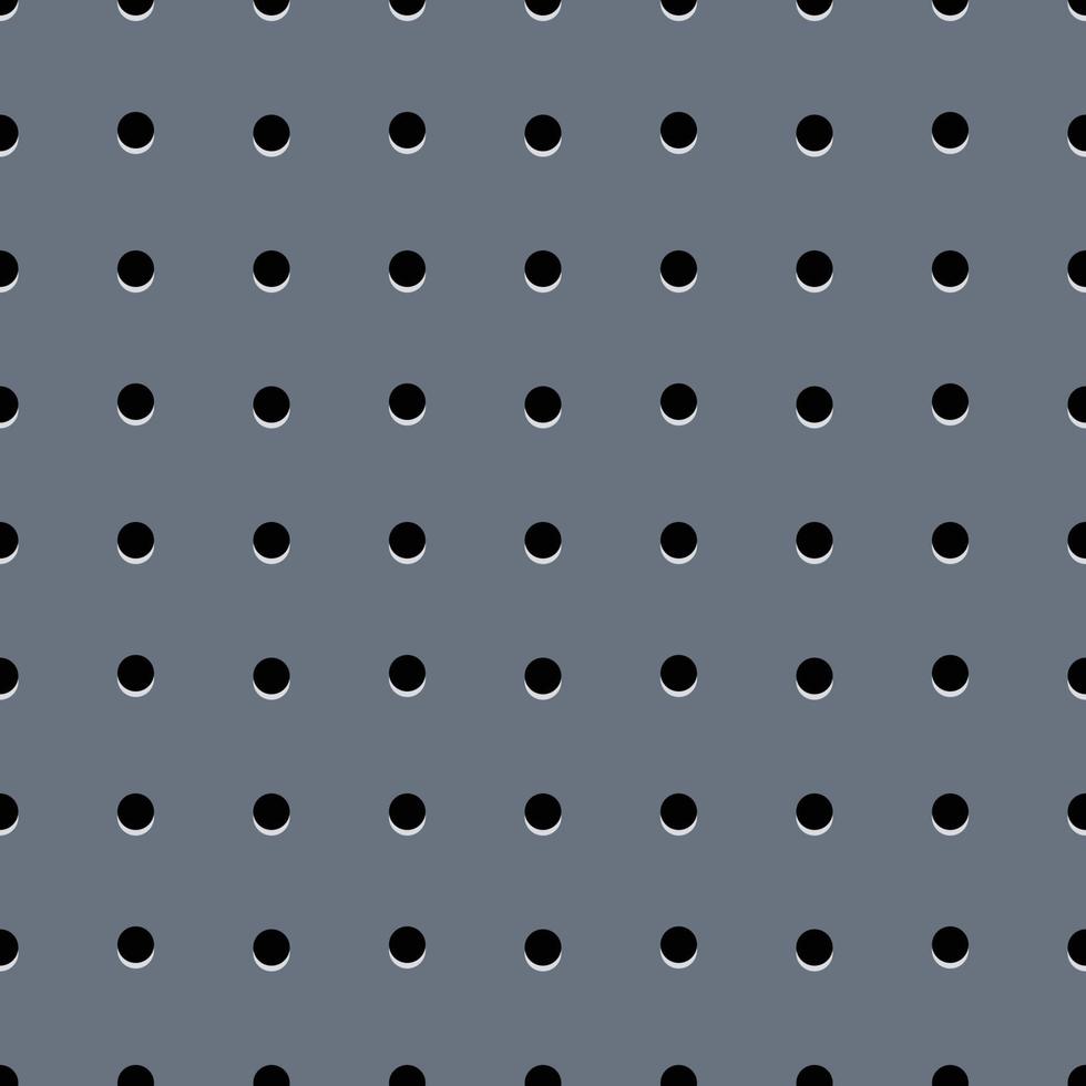 Perforated metal plate. Metal grill. Dark blue grey metal texture steel background. Abstract dark gray circle mesh pattern background texture. Metallic background. Vector illustration.