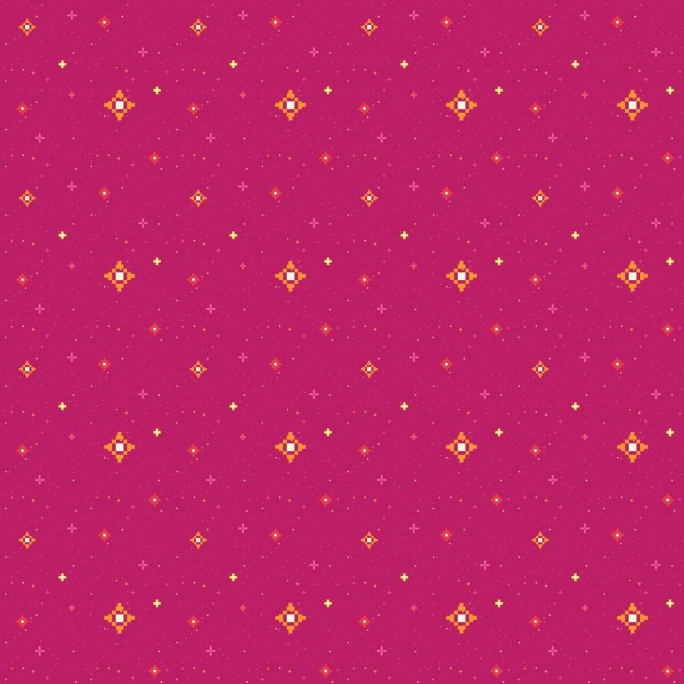 Seamless boho pattern with stars on a pink background, astrology. Magic cosmic sky, abstract esoteric ornament. Graphic design for decorating, wallpaper, fabric and etc. Vector illustration.