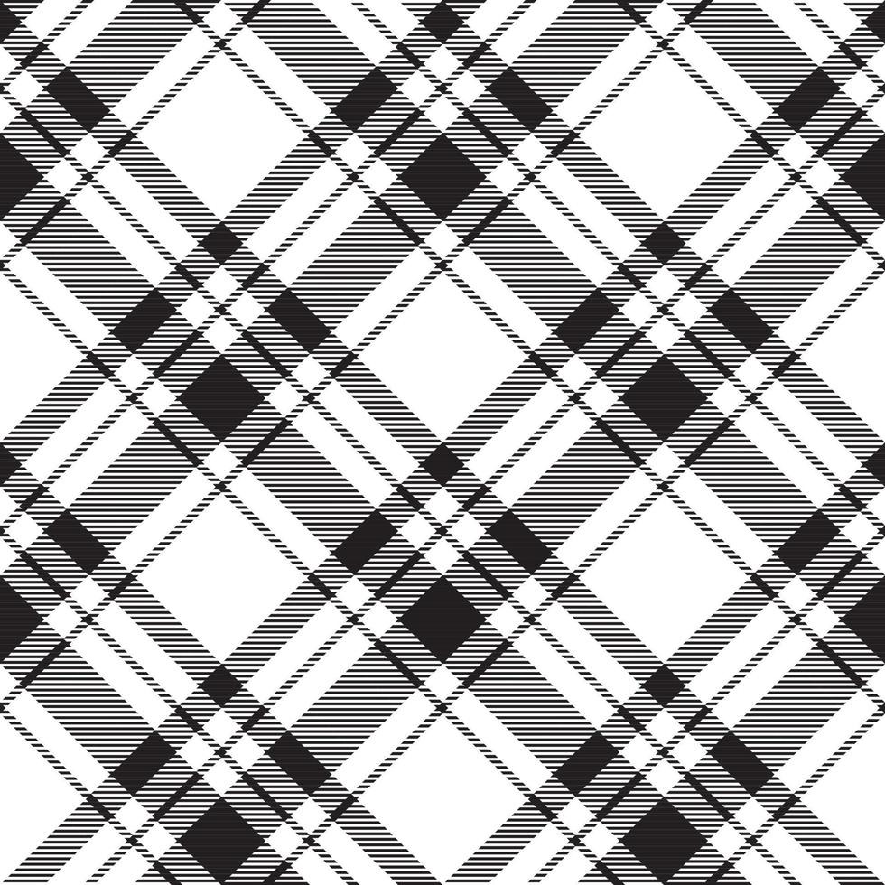 Black and white seamless plaid pattern background. Vector graphics printing on fabrics, shirts, textiles and tablecloth.