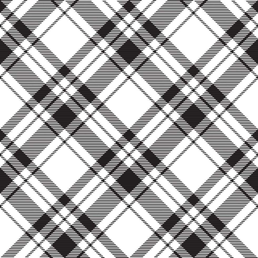 Black and white seamless plaid pattern background. Vector graphics printing on fabrics, shirts, textiles and tablecloth.