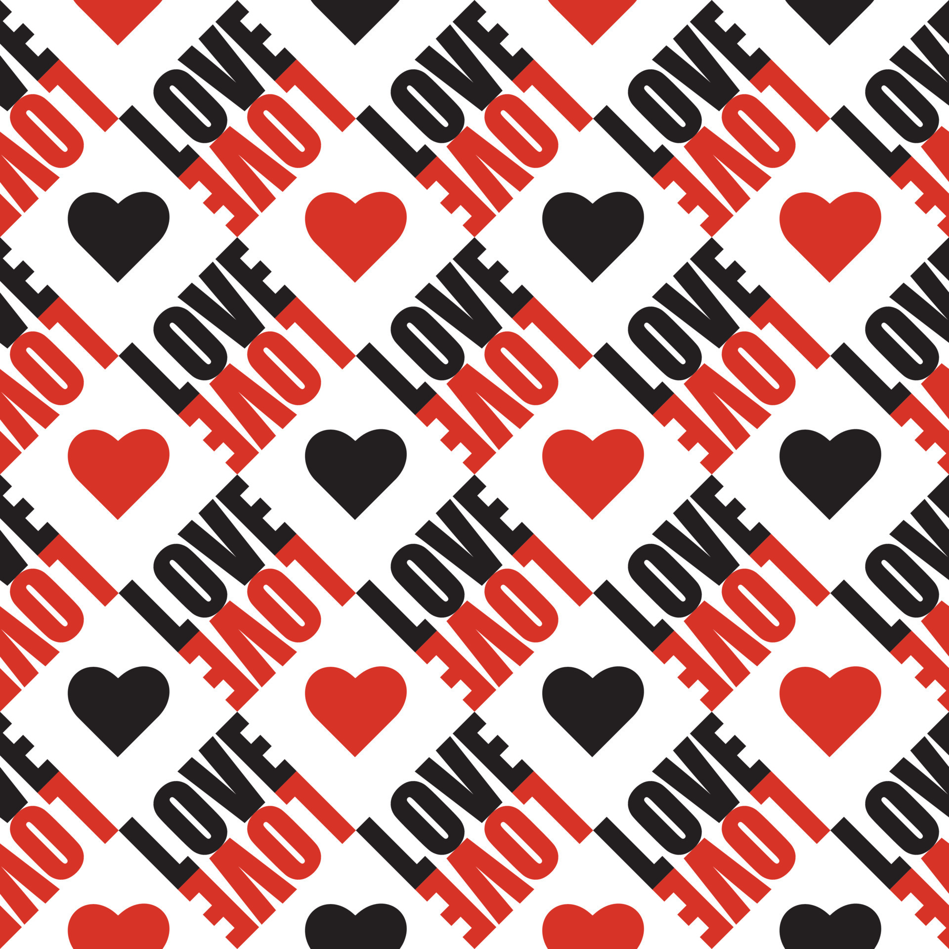 Vector seamless love word saying text pattern with heart. Checkered tile  background. Good for wallpaper, poster, web page design, surface design,  wrapping paper. Doodle pop art letters. 8890198 Vector Art at Vecteezy