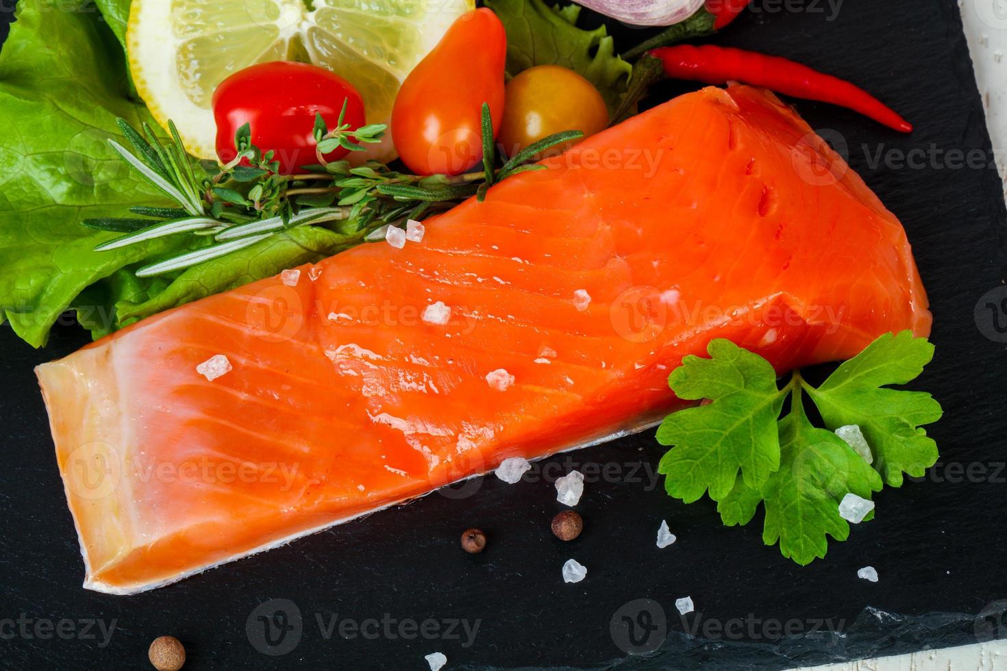 Raw trout fillet photo