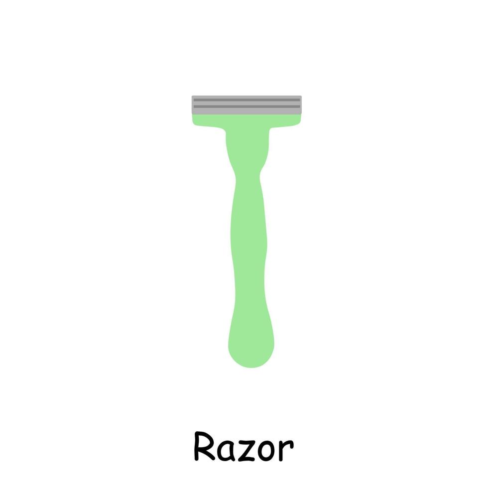 Bathroom elements illustration female leg shaving machine. Bathroom illustration vector
