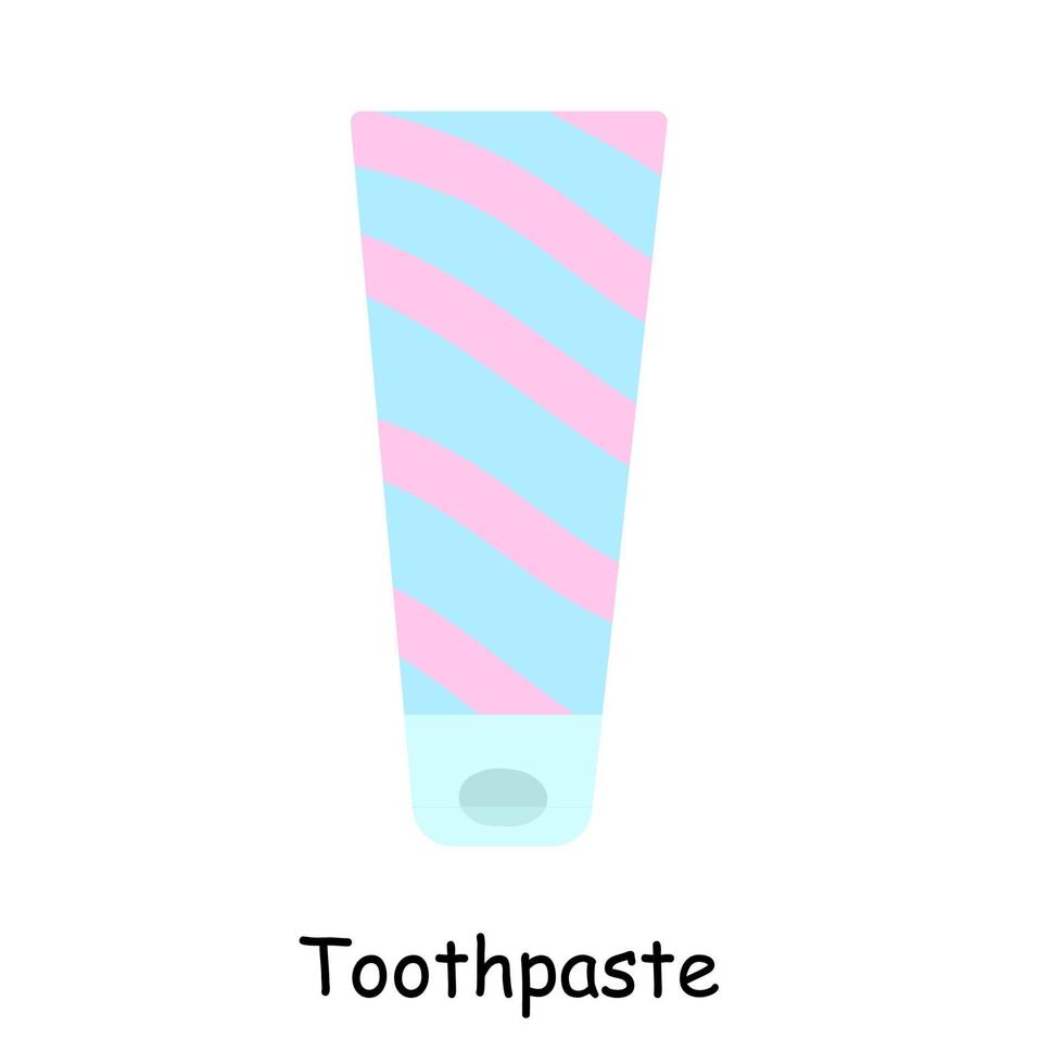 Bathroom elements illustration toothpaste. Bathroom vector illustration