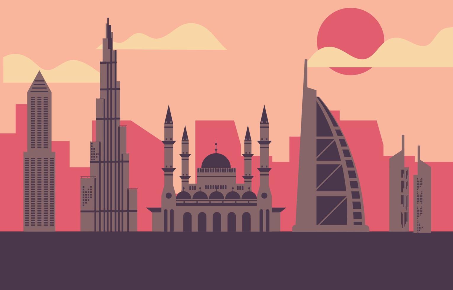 Dubai city illustration vector