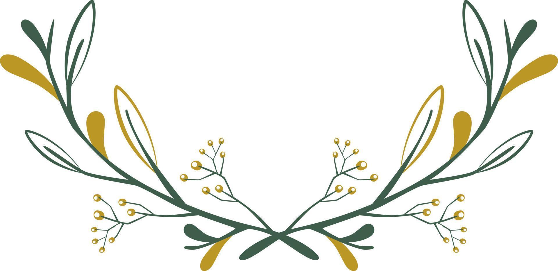 Flowers with leaves line style. vector