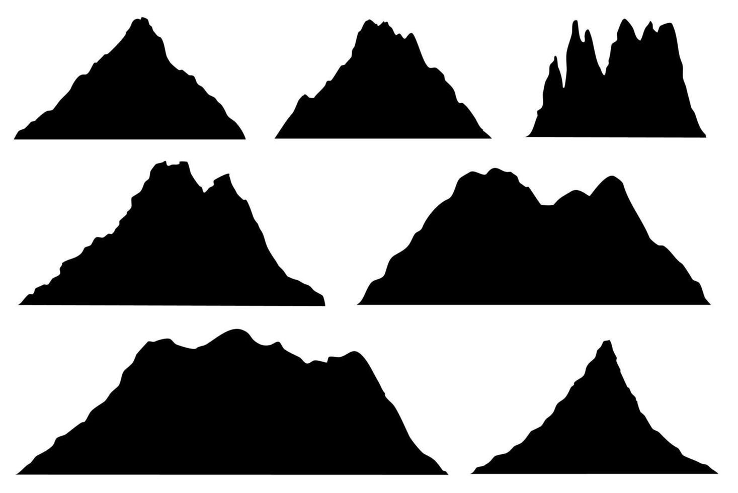 silueta de las crestas de las montañas vector