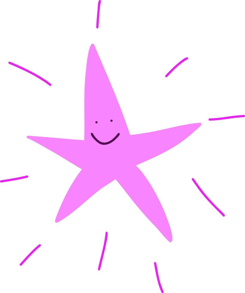 Star of different shapes hand drawn. vector