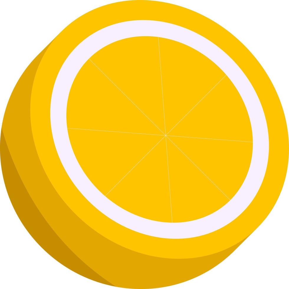 Half yellow lemon. vector