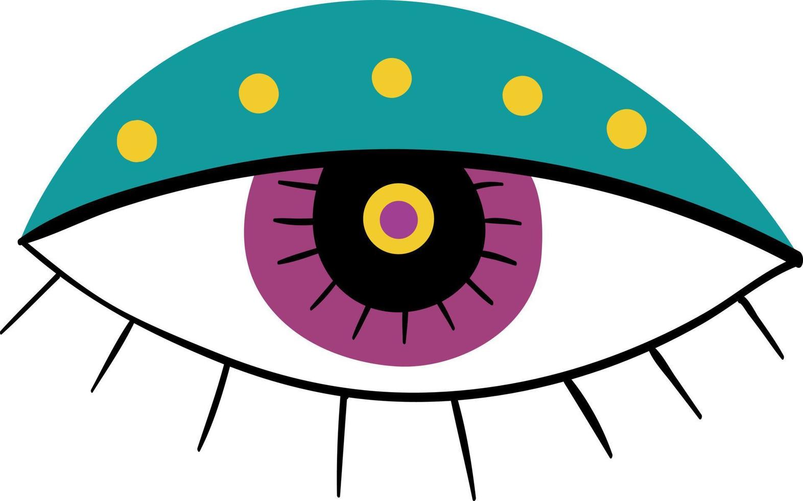 Human eye drawn with a line. vector