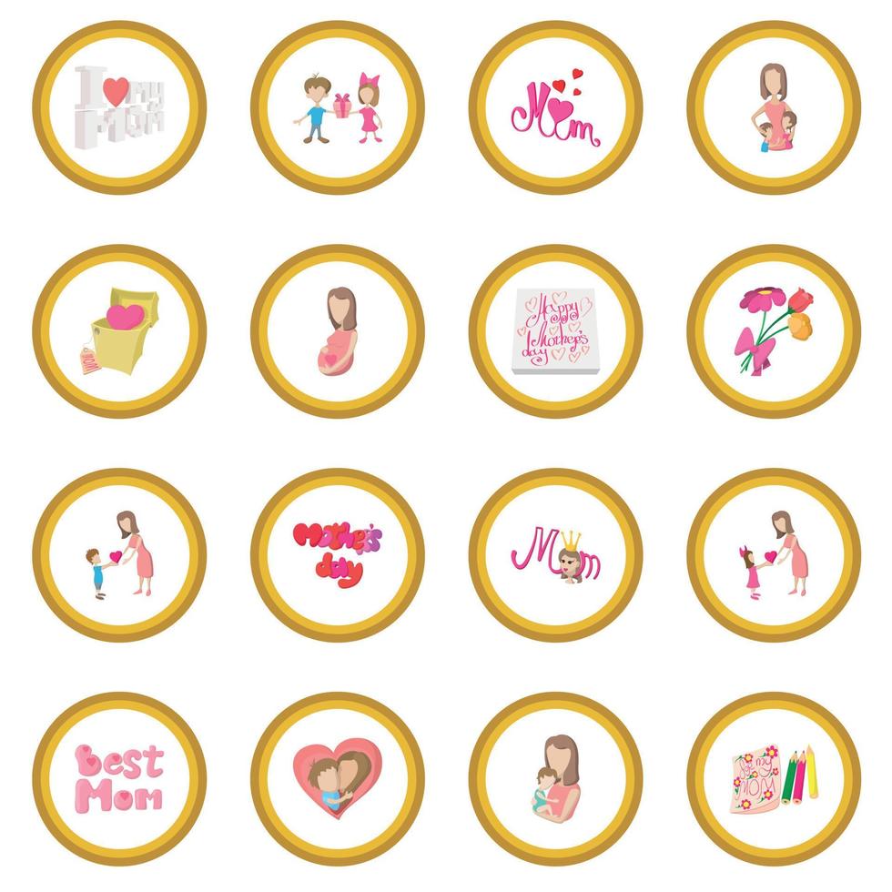 Mother Day cartoon icon circle vector