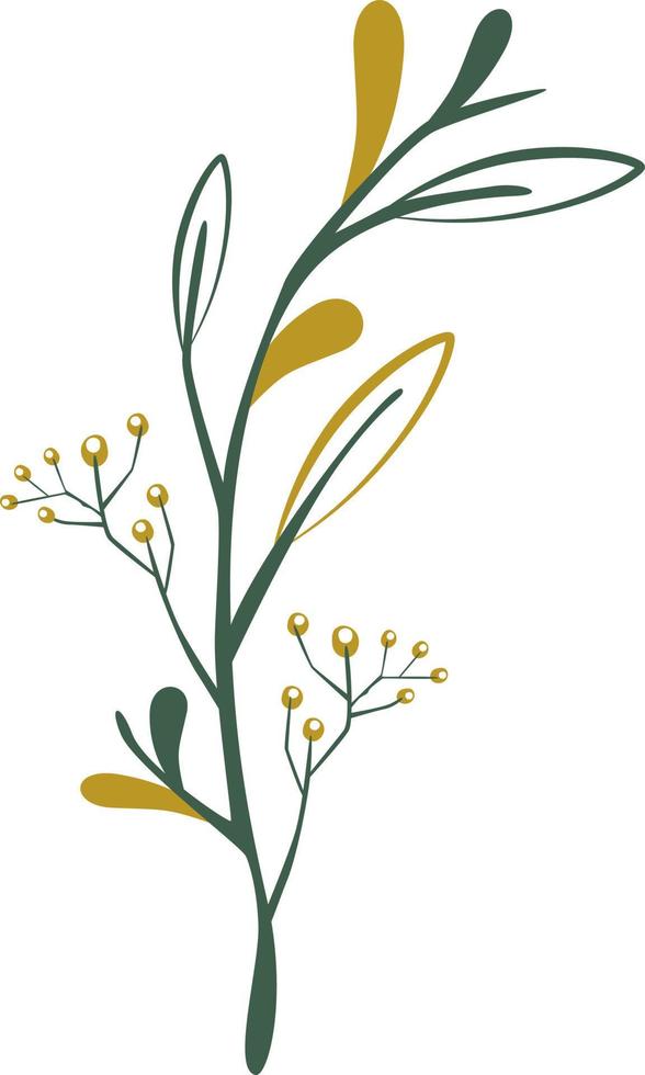 Flowers with leaves line style. vector