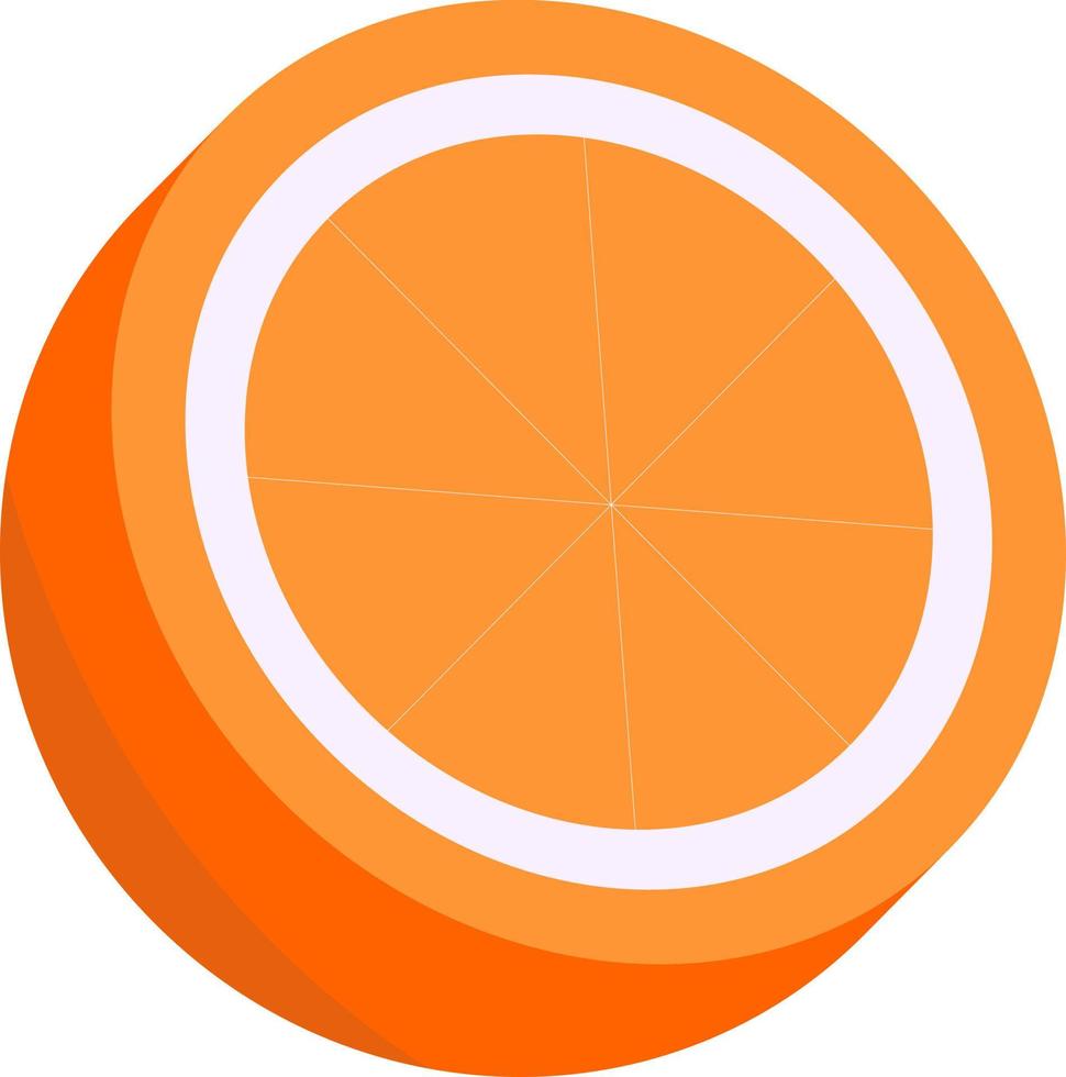 Orange orange, half cut. vector