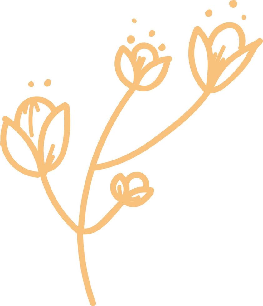 elementos florales, beige. vector