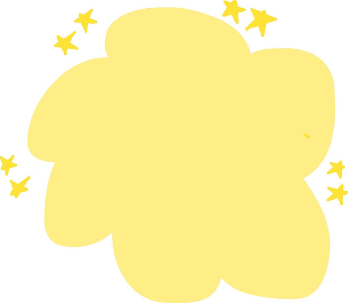 The cloud is yellow with stars. vector