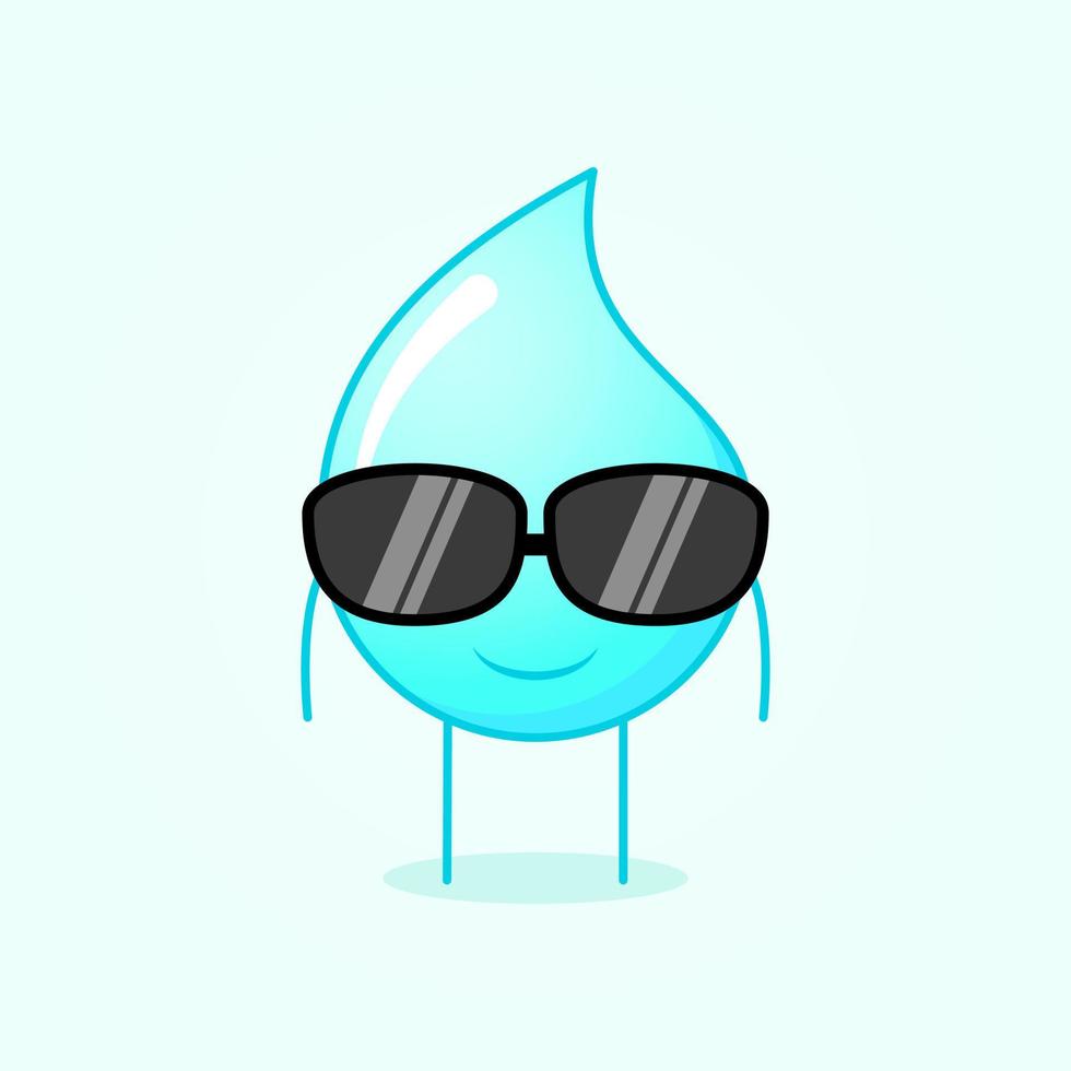 cute water cartoon with smile expression and black eyeglasses. yellow and orange. suitable for logos, icons, symbols or mascots. blue and white vector