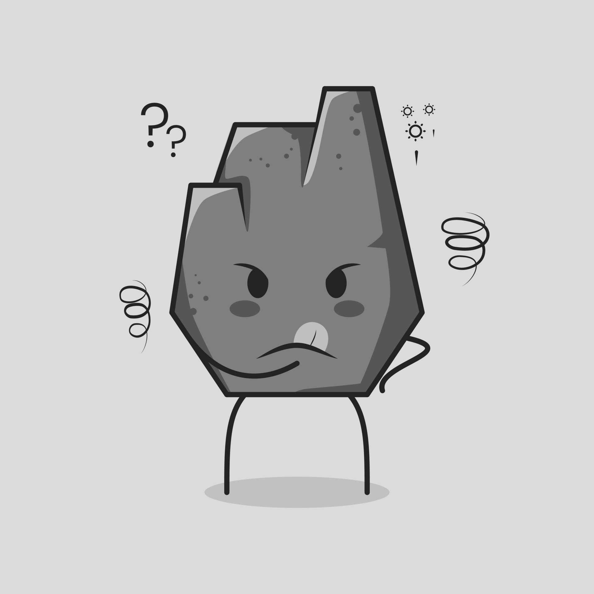 cute stone cartoon with thinking expression and hand placed on chin. grey. suitable for emoticon, logo, mascot and symbol 8890928 Vector Art at Vecteezy cute stone cartoon with thinking expression and hand placed on chin. grey. suitable for emoticon, logo, mascot and symbol 8890928 Vector Art at Vecteezy