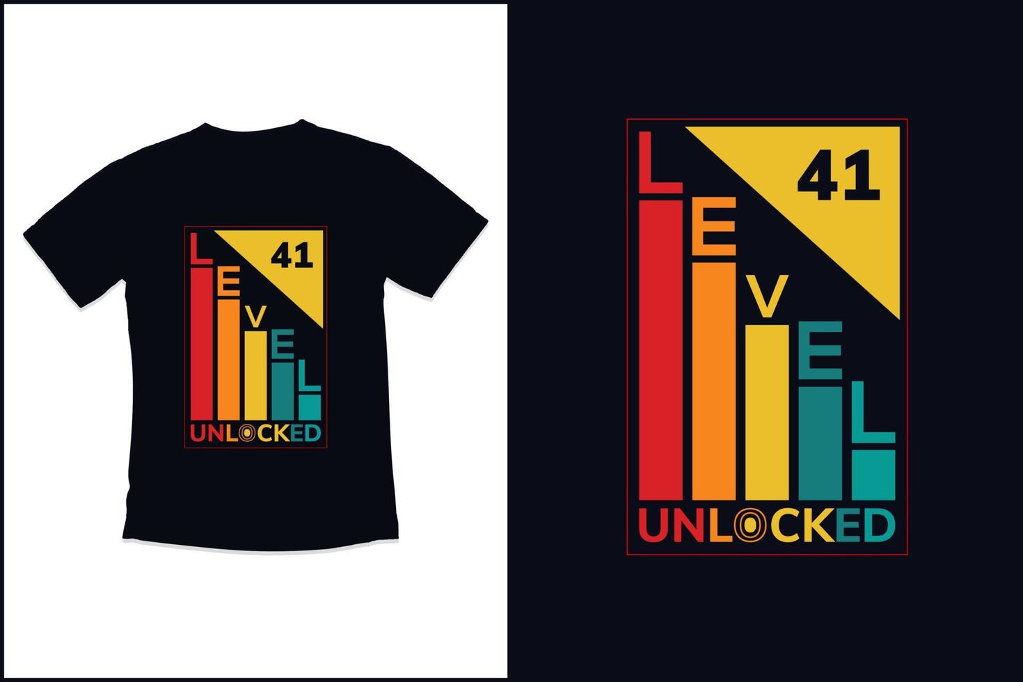 Birthday gaming vintage t shirt design with Level 5 Unlocked modern quotes typography t shirt design vector