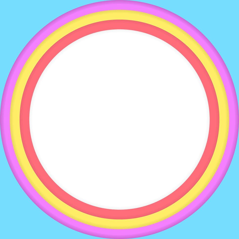 circle frame with pastel background and overlap layers. abstract, modern, colorful, paper cut and creative style. suitable for background, copy space or flyer vector