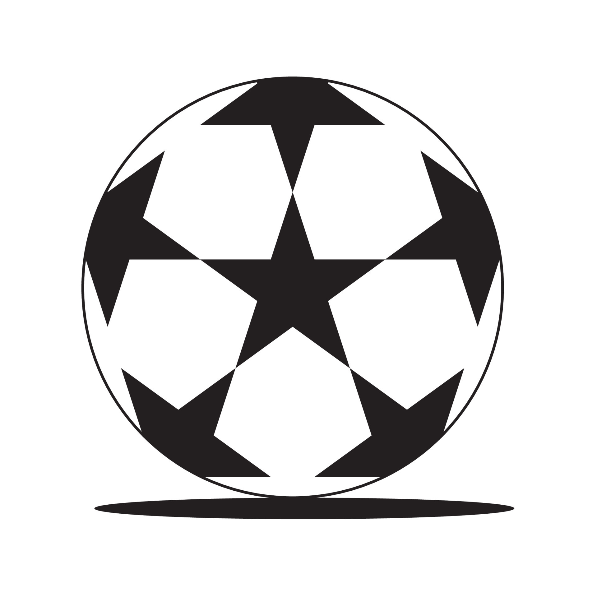 soccer ball with star pattern on white background 8891099 Vector Art at ...